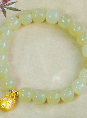 福利款天然和田玉手串时尚招财猫珠子手链大气简约百搭款