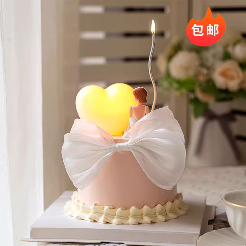 软胶背影女神蛋糕装饰摆件女王节日快乐富婆妈妈生日烘焙插件配件