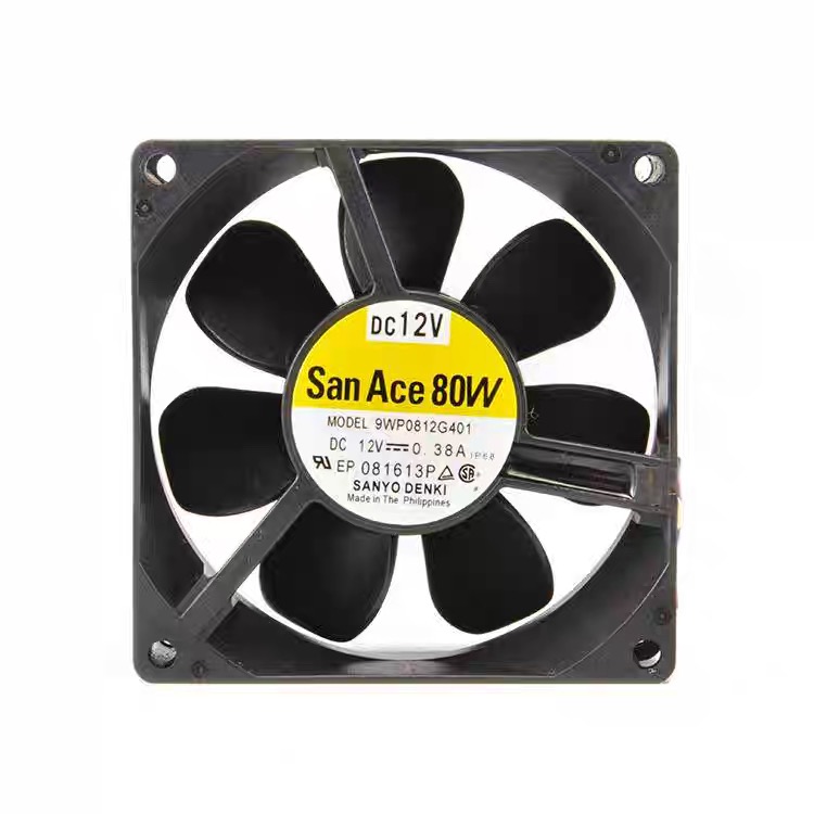 San Ace80W三洋9WP0812G401 8025 12V 0.38A防水IP68机柜散热风扇