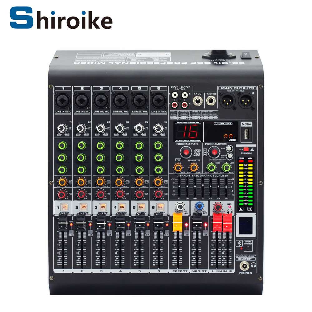 GAX-MC4 4/6/8路功放调音台 舞台多通道带功放混响DSP效果