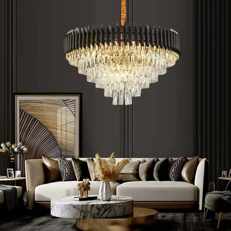 跨境轻奢水晶大厅房间餐厅吊灯后现代别墅欧式水晶灯家居