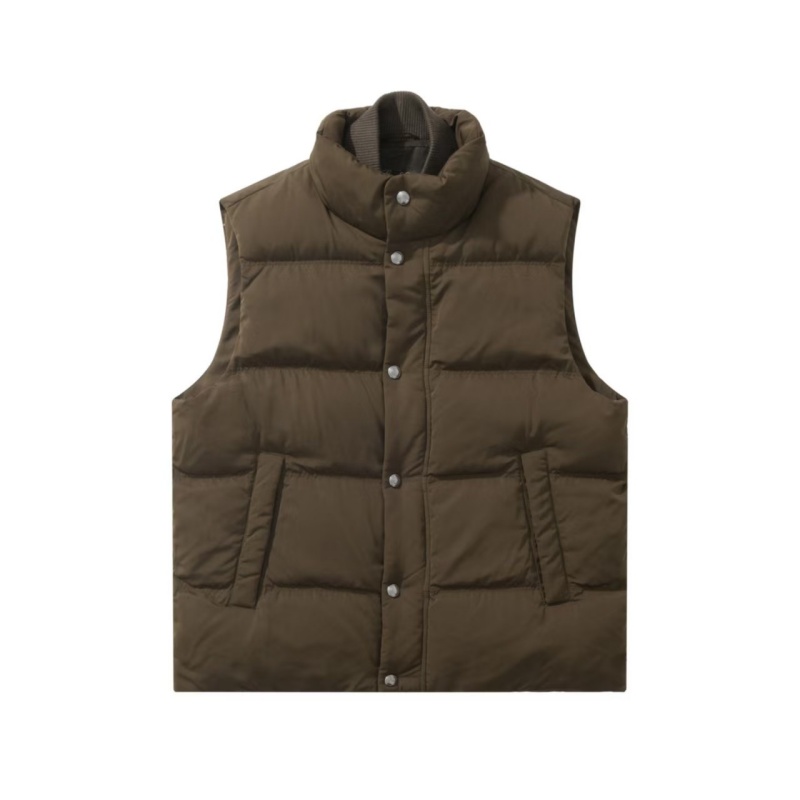 老钱风假两件丝绸绗缝羽绒棉马甲