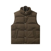 老钱风假两件立领丝绸绗缝羽绒棉马甲夹克冬季 高级感保暖棉服外套