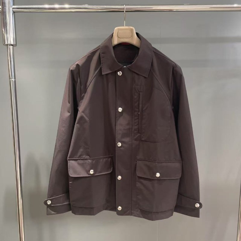 老钱风轻奢质棉帆布野战夹克男士25春秋新款翻领高级感复古薄外套