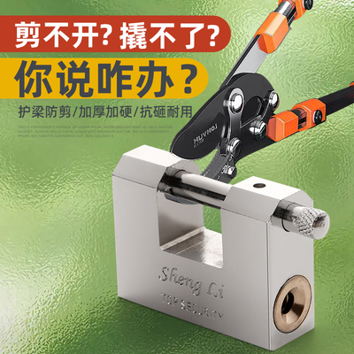 超大横开老式防水矩形挂锁链条锁头c级叶片防盗农村大门铁门户外