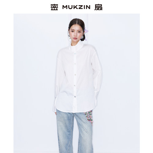 立领喇叭袖口新中式宽松衬衫