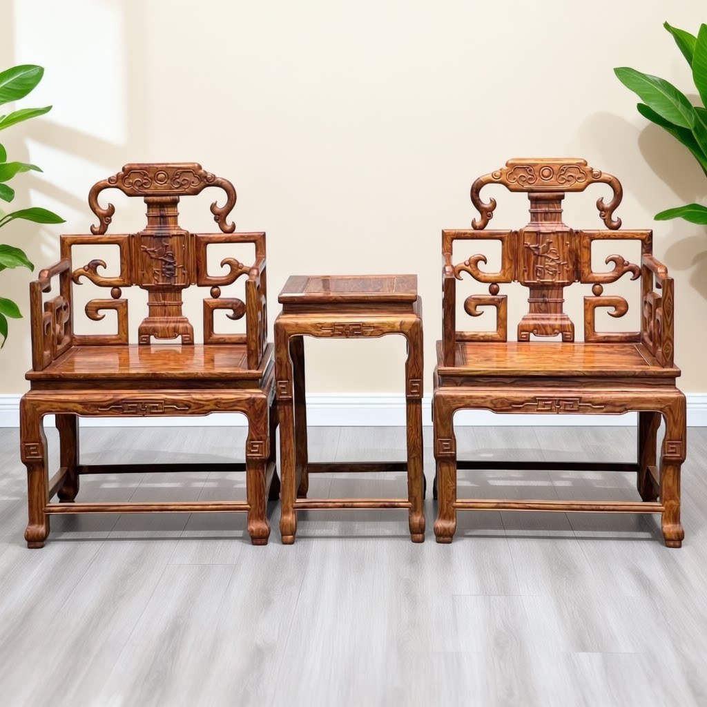 海南黄花梨太师椅三件套休闲椅