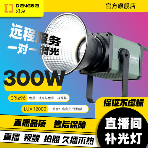 灯为300W直播无闪频影室补光灯