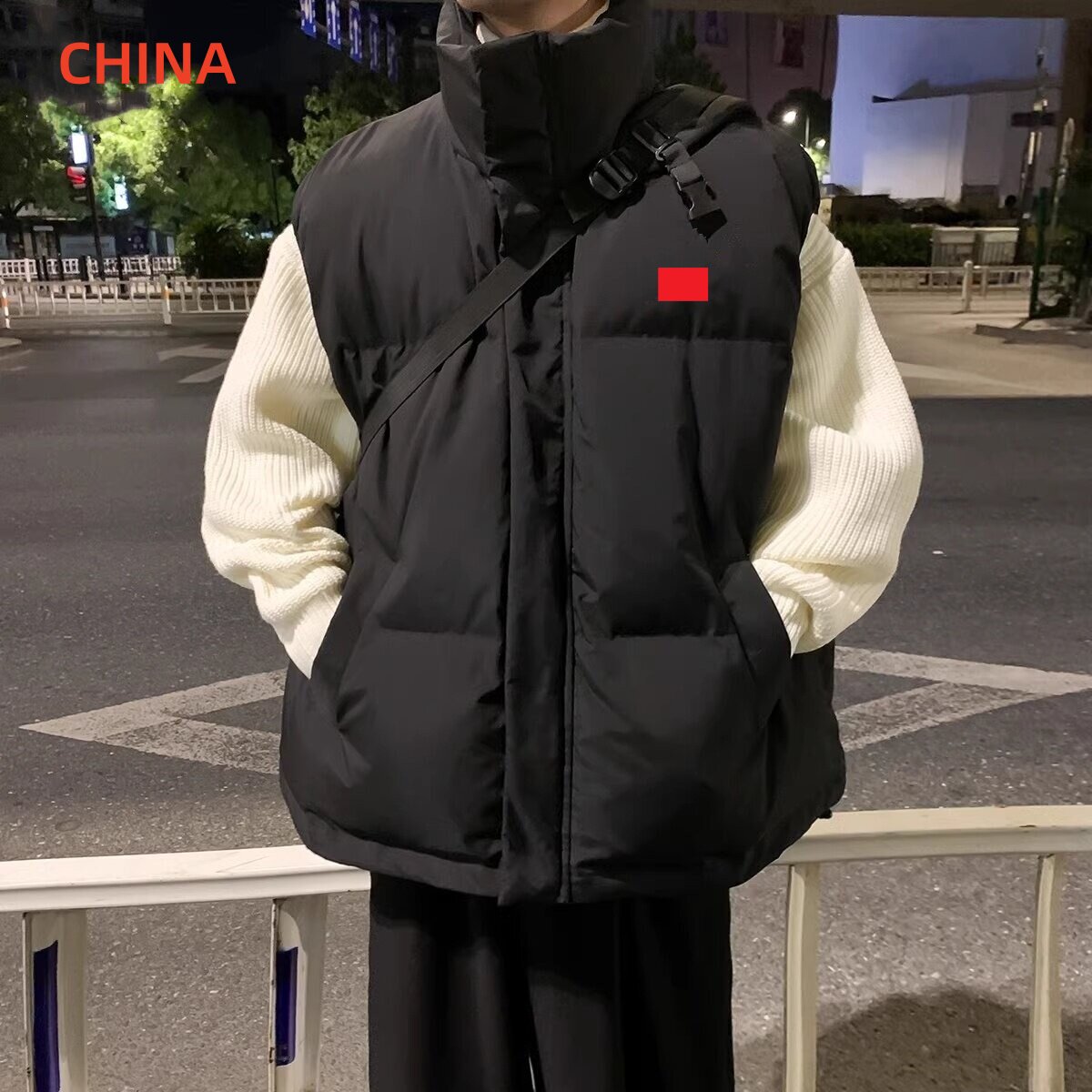 国家队羽绒棉马甲男士2025秋冬宽松大码坎肩背心加厚保暖立领外套