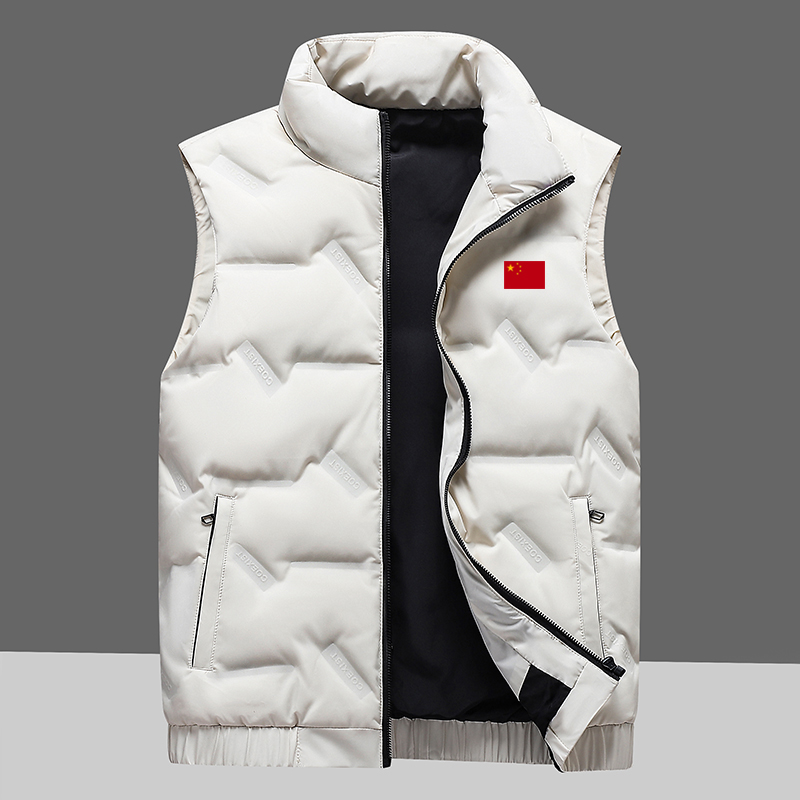 国家队国旗羽绒马甲男士秋冬季