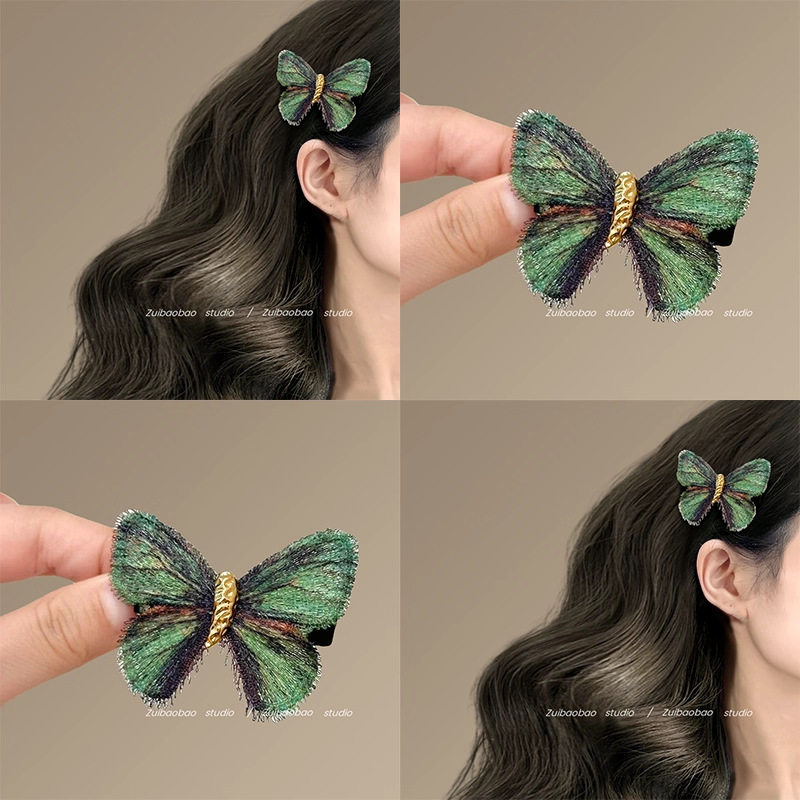 欲仙青蝶！渐变色刺绣蝴蝶发夹！复古梦境油画风发卡刘海夹盘发器,饰品/流行首饰/时尚饰品新,民族风发饰,淘宝优惠券,粉丝福利购,淘宝优惠卷