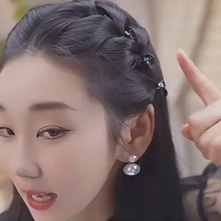 24个黑色侧边头发小夹子发饰迷你抓夹前额碎发发夹刘海边夹头饰女