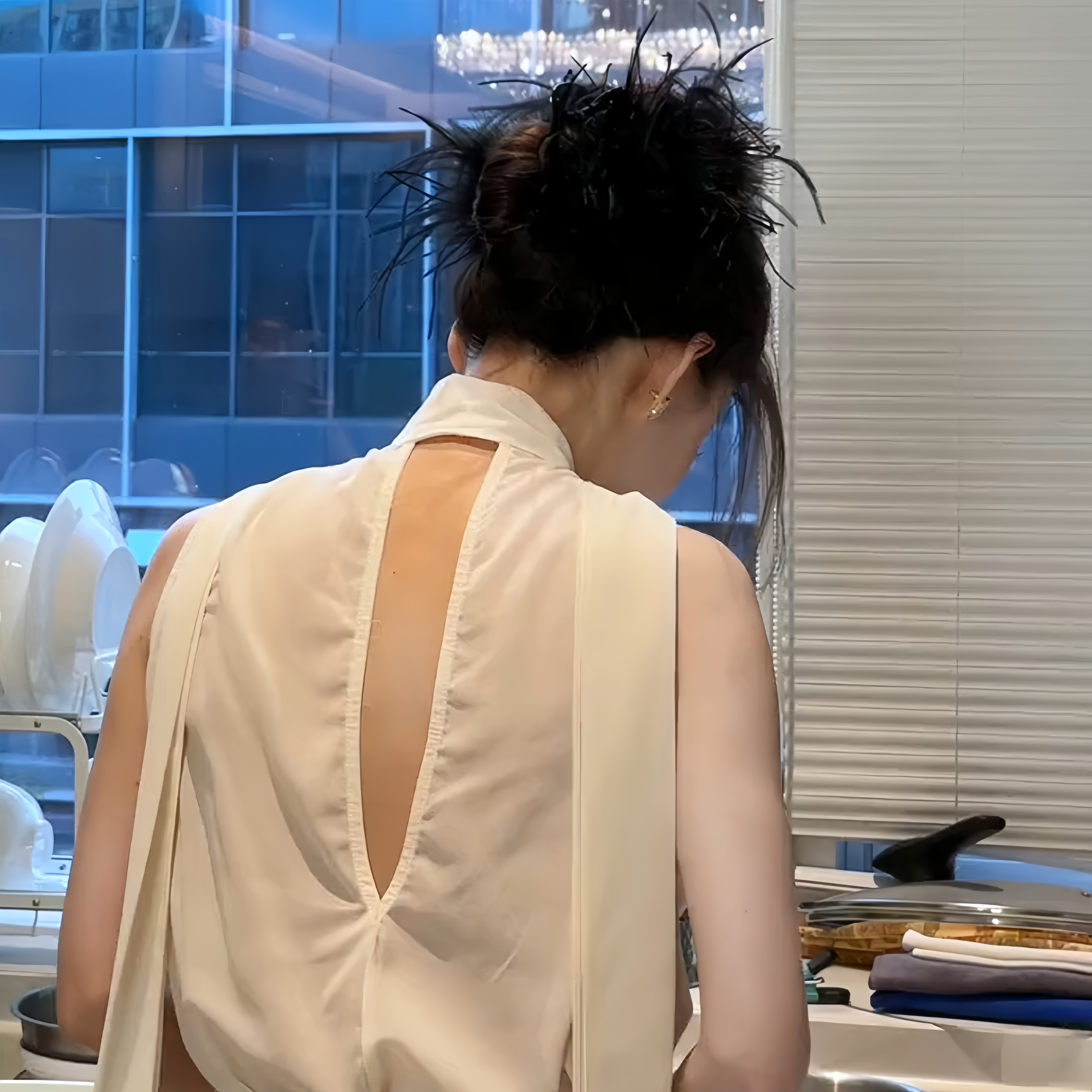 显发量黑色隐形大号羽毛抓夹头饰