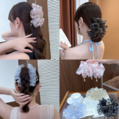 蓬松碎花云朵泡泡抓夹2025新款 高级感饱满后脑勺头发夹子发夹女