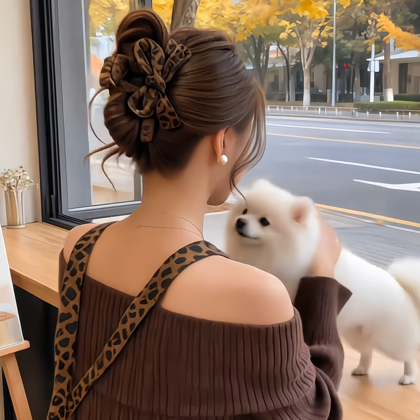 秋冬豹纹蝴蝶结抓夹发卡头饰女高级感2025新款后脑勺头发夹子发夹