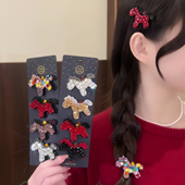 轻奢风闪钻红色小马发夹新年侧边边夹头饰2026新款 精致发卡子发饰