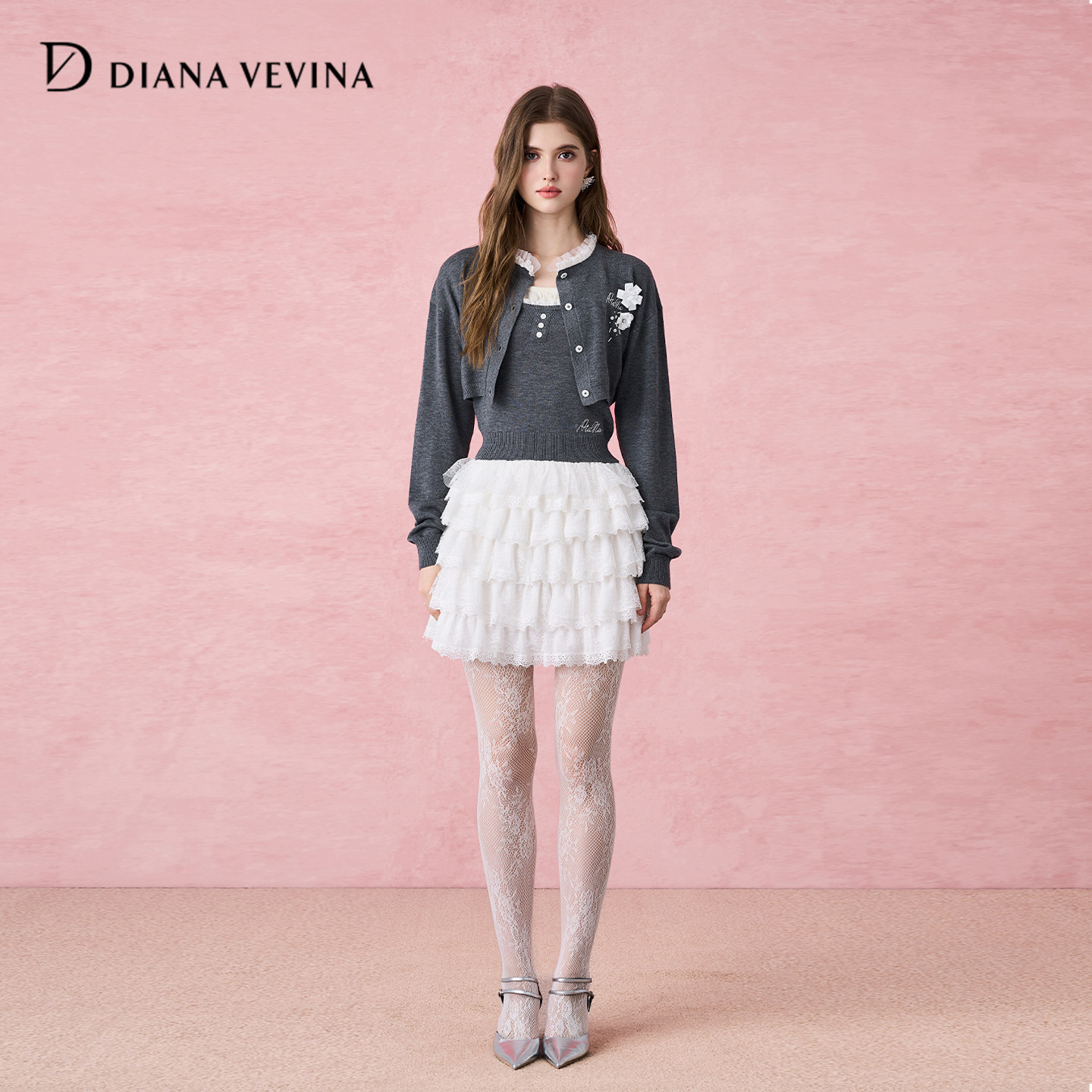 DIANAVEVINA冬季新款蕾丝领毛衣针织开衫女长袖立体花朵外套,女装/女士精品,毛针织衫,淘宝优惠券,粉丝福利购,淘宝优惠卷