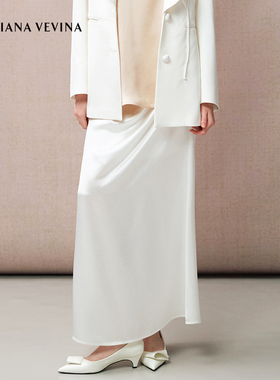【姚安娜同款】DIANA VEVINA 秋季新款白色半裙蕾丝半身裙