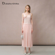 DIANAVEVINA新款 陈都灵同款 背心连衣裙女拼接长裙子粉色