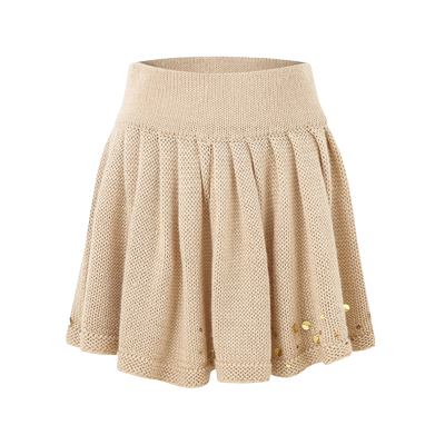 DIANA VEVINA秋季新款套装手工花朵钉珠针织背心手工钉珠半裙女