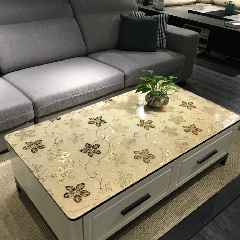桌布防水防油防烫免洗欧式印花pvc烫金桌布长方形餐桌茶几台布垫