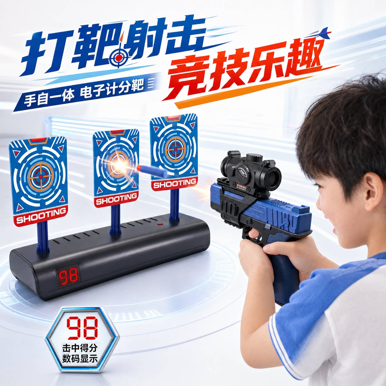 儿童移动打靶复位靶射击训练靶家用玩具枪发射器模型亲子互动运动图片