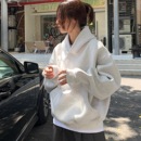 2025秋冬新款 基础色韩系连帽卫衣女宽松松弛风加绒加厚上衣 爆款