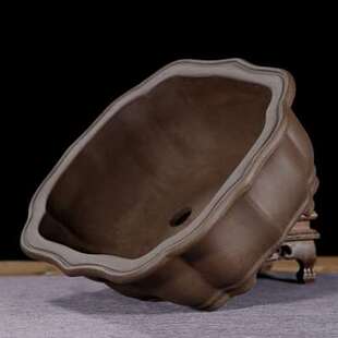 紫砂花盆长方形盆景花盆大口径种树花盆陶瓷长条花盆特价清仓处理