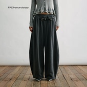 FAE 无为心境 褶裥腰带廓形卫裤 冬季 加厚运动休闲弯刀长裤