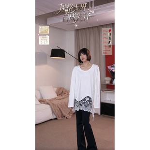 衣长72 繁花拼接T恤C51057 安琪儿专享