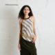 醋酸条纹撞色吊带背心 松弛斜下摆挂脖上衣夏季 FAE 平和圣光