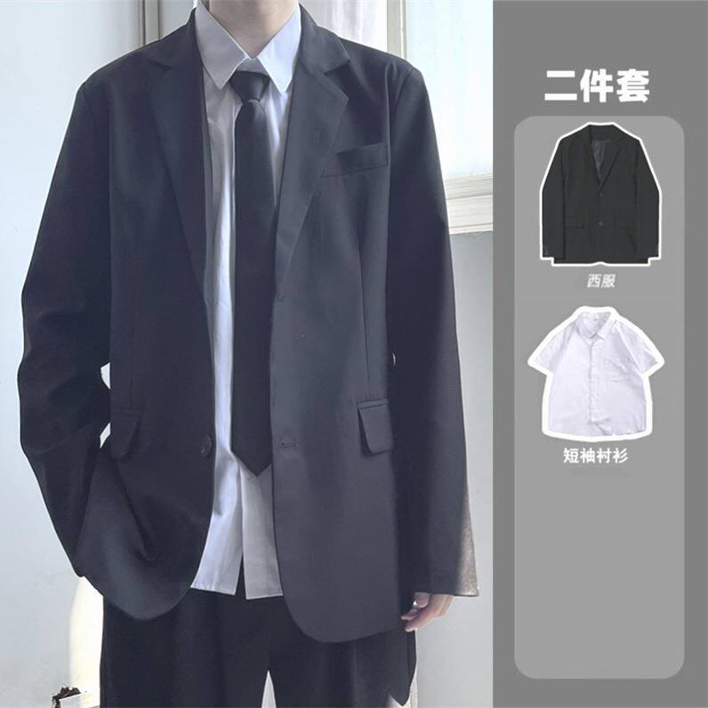 成人礼礼服男高中生男生休闲潮流西装套装高级韩版主持人毕业礼服
