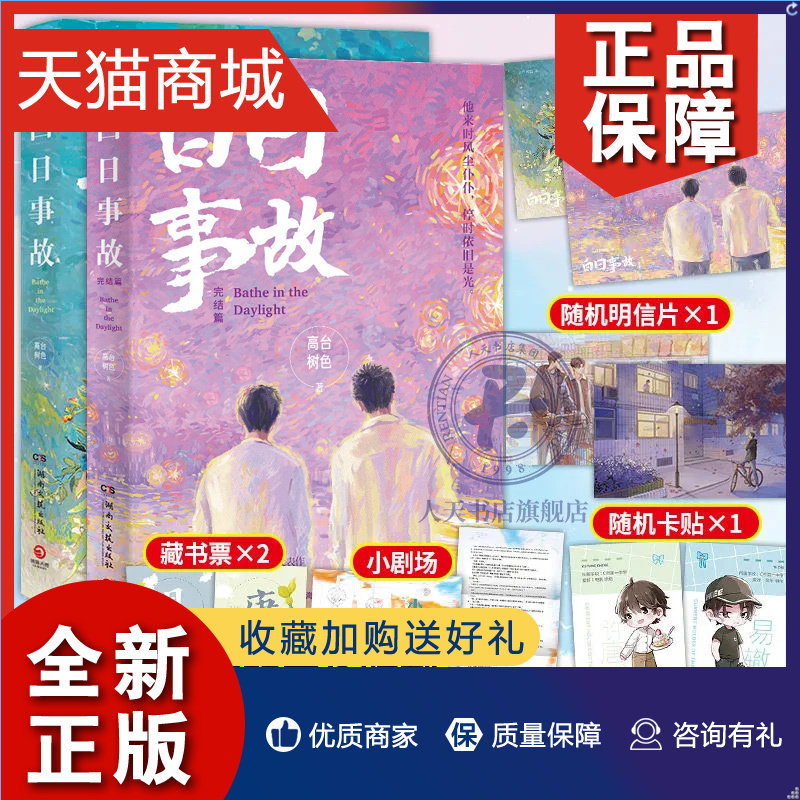 正版 2册白日事故1 2完结篇 高台树色著 校园双男主都市现代相互救赎