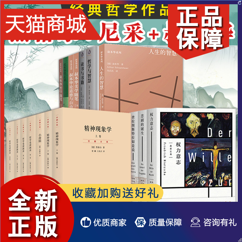 正版 17册尼采全集+黑格尔哲学全集+叔本华精神现象学小逻辑人生的智慧尼采悲剧的诞生尼权力意志思想集萃套装西方哲学书籍上海-封面