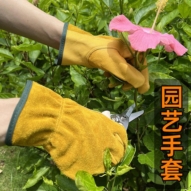 园艺手套防刺柔软舒适柔软牛皮