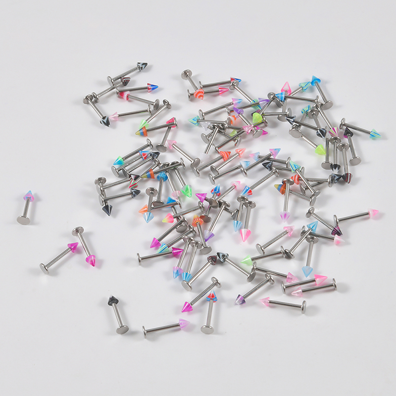 100个亚克力唇钉耳钉套装