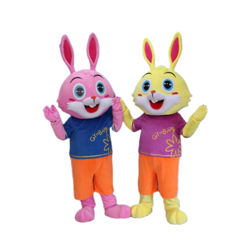 兔子卡通人偶服早教贝贝黄兔子人穿玩偶服头套吉祥物表演宣传道具