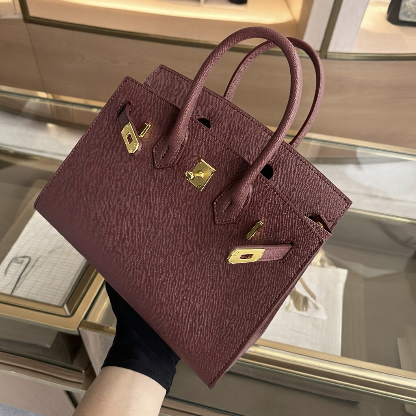 高级感爱马真皮质感凯丽2026新款女仕铂金包大容量手提单肩斜挎包