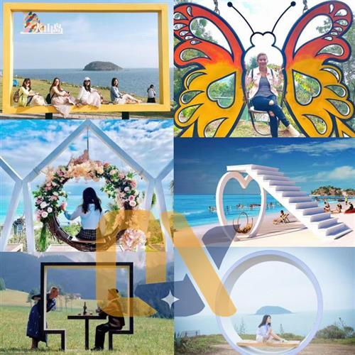 婚纱摄影基地网红拍照打卡道具大相框鸟巢秋千蝴蝶翅膀环形座椅