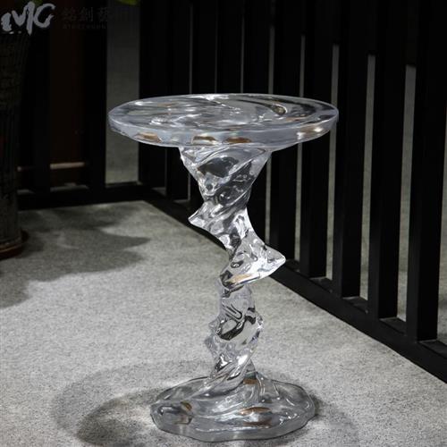 简约现代透明树脂亚克力桌子轻奢设计师款边几家居客厅家用茶几桌