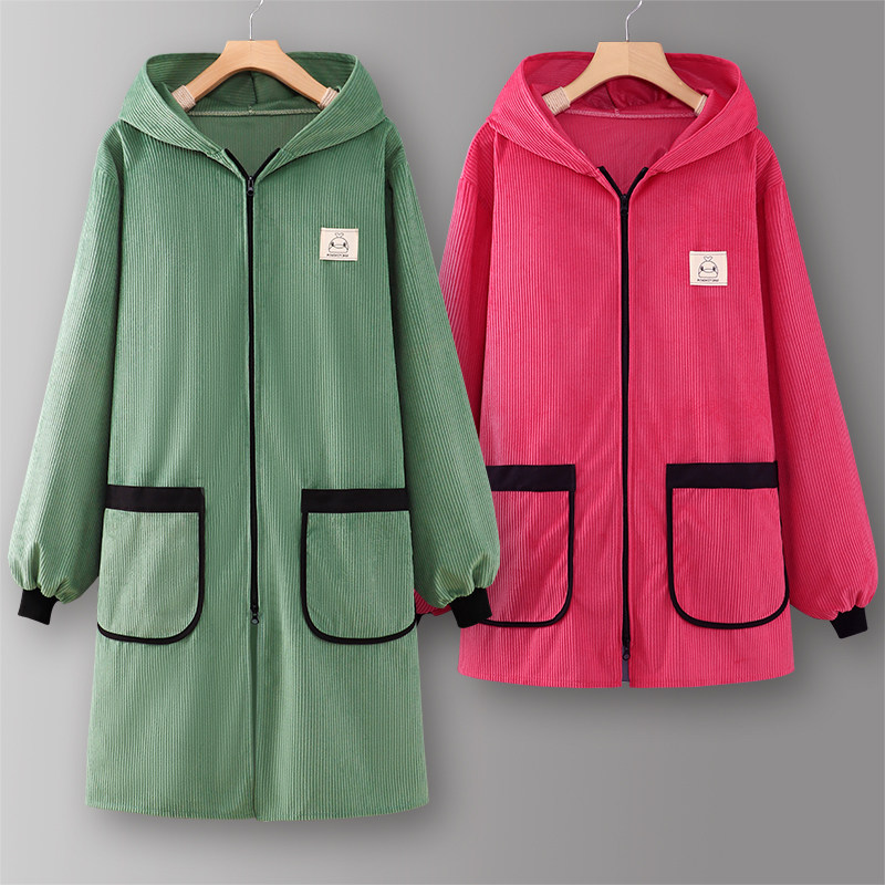 围裙厨房家用长袖灯芯绒罩衣2025新款网红同款日式做饭女餐饮专用