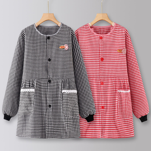 罩衣大人围裙厨房家用2025新款女纯棉年轻做饭耐磨工作服上班专用