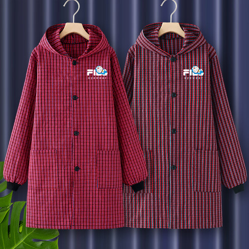 长袖围裙女2025新款纯棉防油做饭罩衣工作服厨房家用男好看洋气的