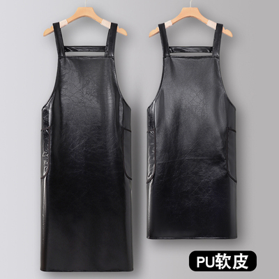软PU围裙厨房家用2025新款防油防水定制上班专用加大加长工作服女
