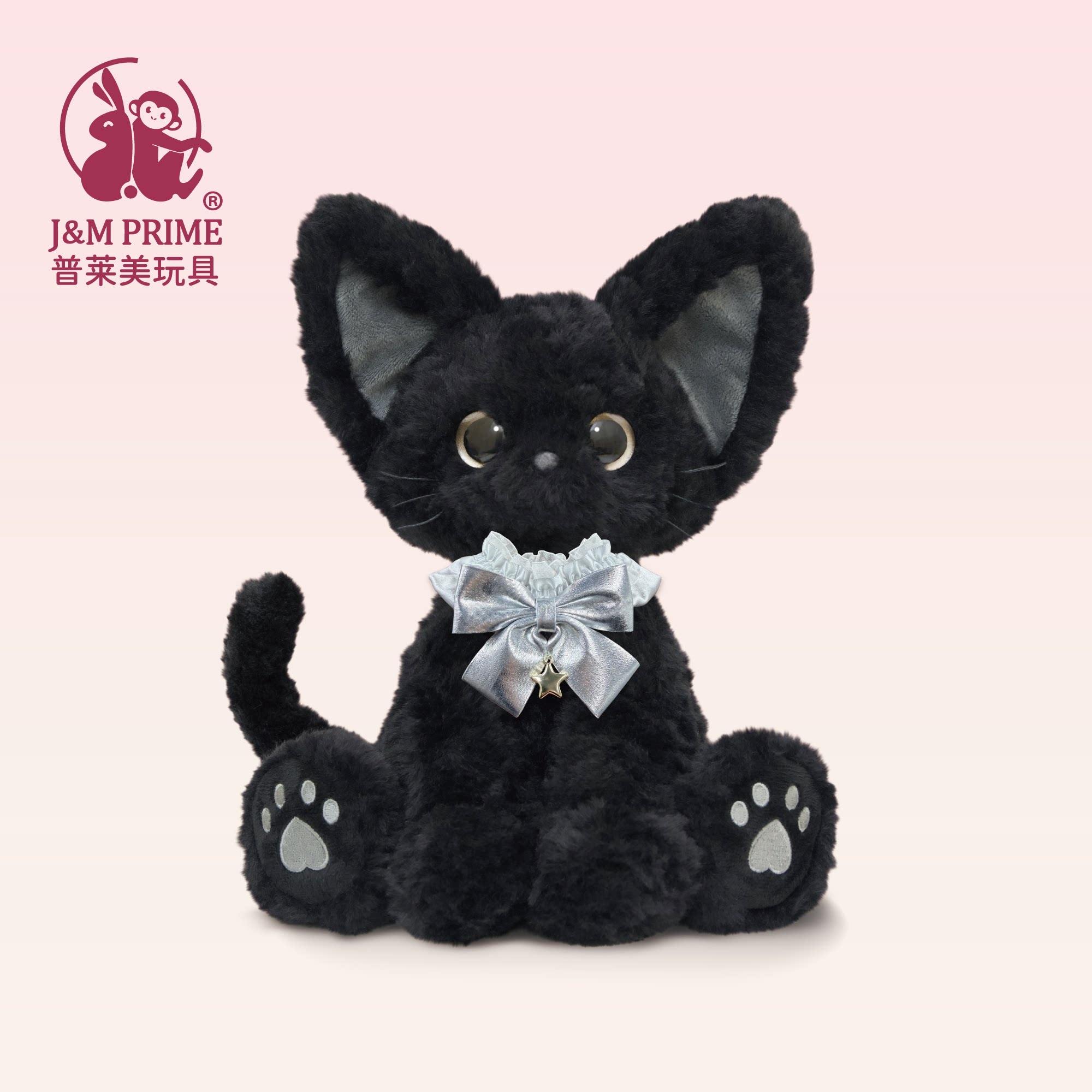 普莱美JMPRIME黑猫玩偶德文猫卡奇中偶卷毛猫娃娃公仔生日礼物图片