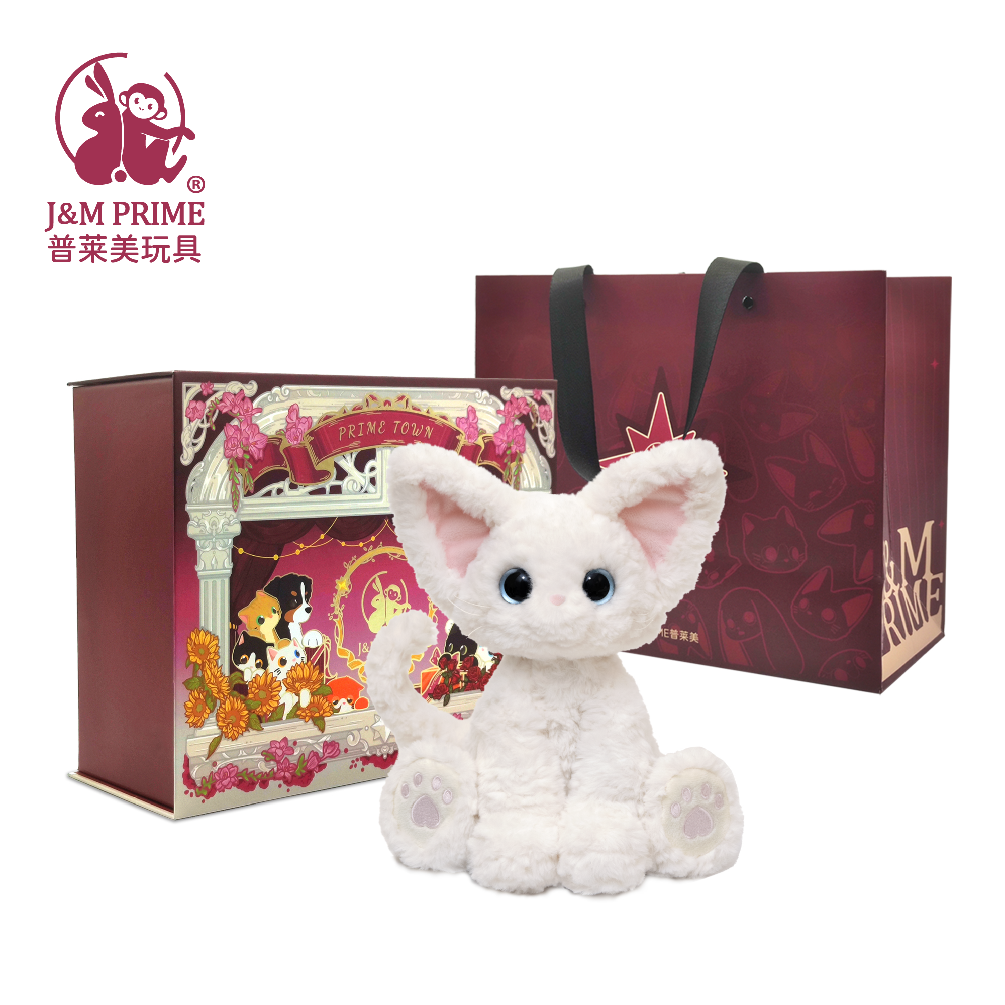 普莱美JMPRIME猫玩偶蒂娅TIA德文猫公仔生日礼物陪伴安抚玩偶