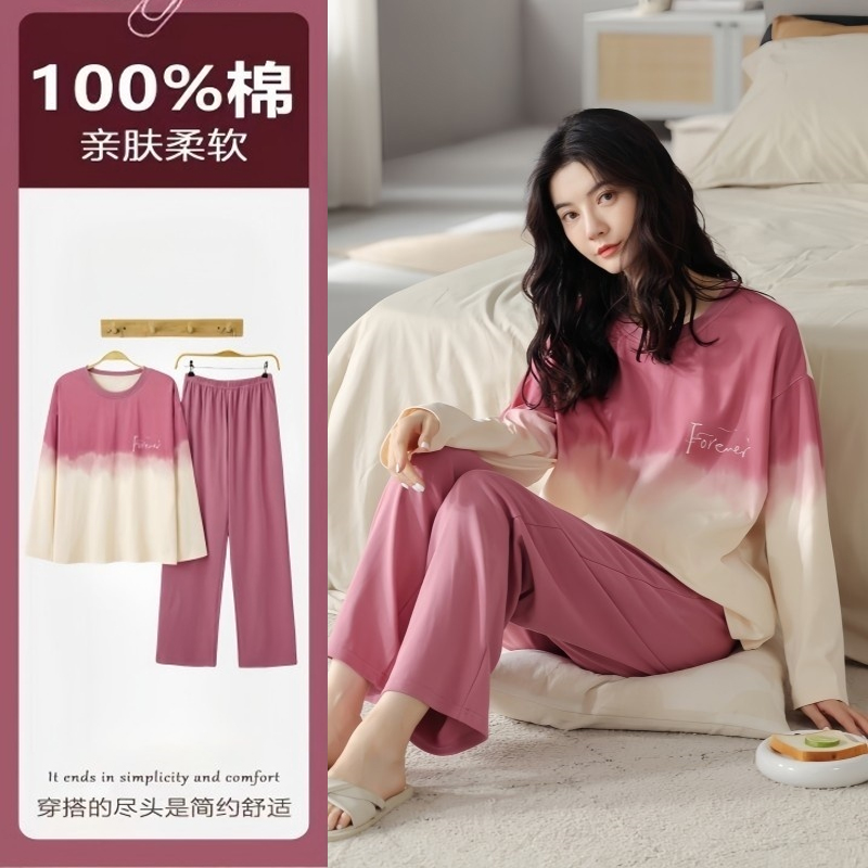 纯棉睡衣女春秋外穿2025新款长袖