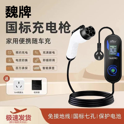 魏派魏牌蓝山新能源电动汽车充电枪转换器桩线便携式随车充免接地