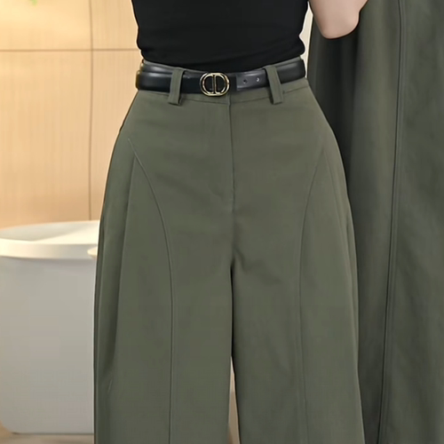 天丝棉西装阔腿裤女休闲风琴裤