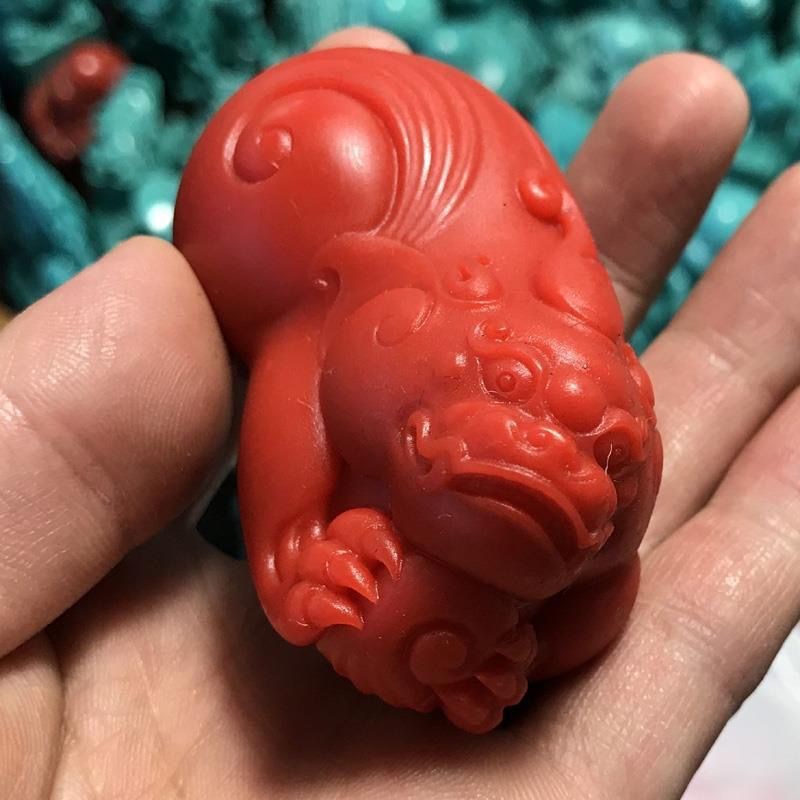 速发南红玛瑙貔貅手把件精雕柿子红貔貅手玩件玛瑙皮休神兽